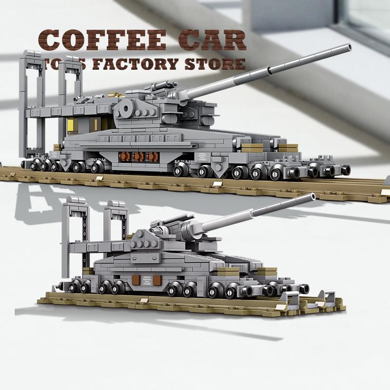 Non-Toxic Ww2 Army Railway Gun Building Blocks Military Weapon Tank Children Toys Armored Cars Model Moc Bricks Adult Kids New Year Gifts