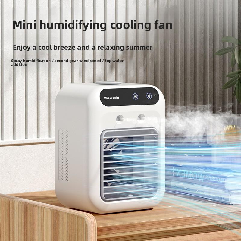 USB Household Small Air Conditioning Fan, Spray Humidifying Mini Air Conditioning Fan, Desktop Cooling Fan, Dormitory Portable Fan