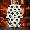 Women's Halloween Printed Casual Loose Fit Round Neck Three-Quarter Sleeve Top