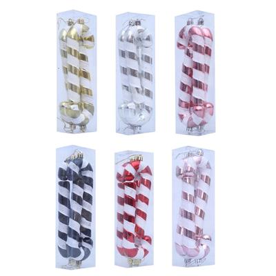 Festival Holiday Hanging Decorations Assorted Color Thick Plastic Candy Canes Ornament For Christmas Tree