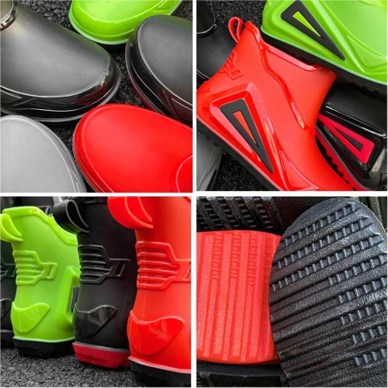 Men Rain Boots Durable Rubber Rain Shoes for Men Trend Outdoor Non-slip Waterproof Hiking Shoes Shaxi Slip on Fishing Shoes 2024