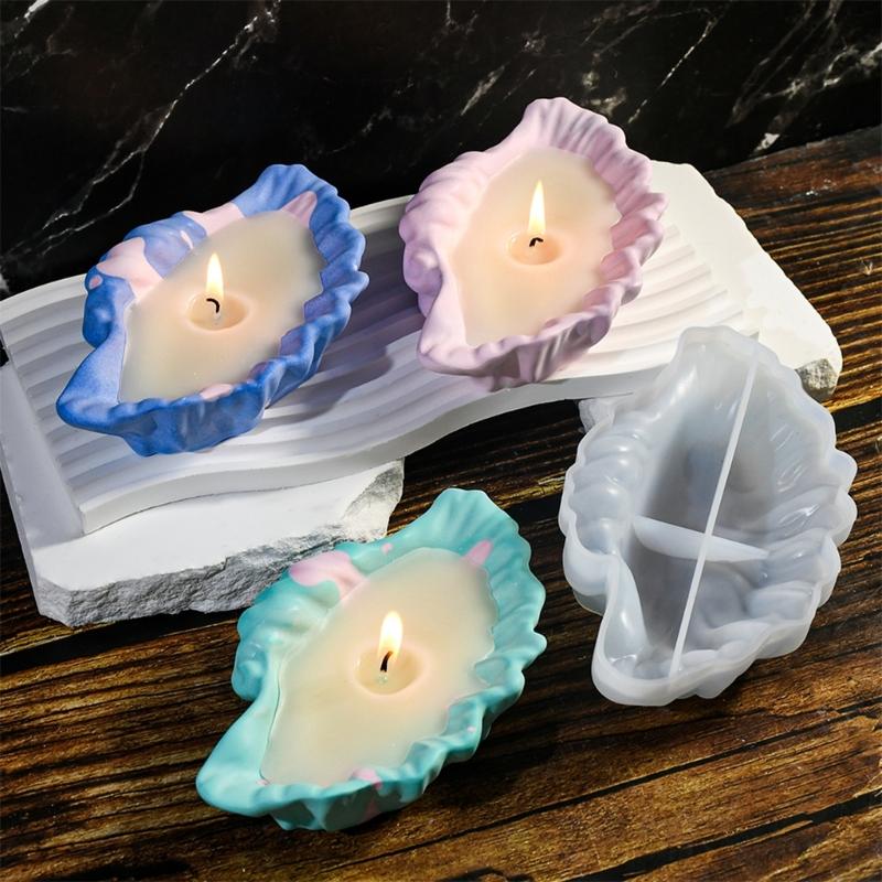 Creative Silicone Mold for Making Beautiful Shell Waved Plates and Scented Plaster Candle Holders Decoration