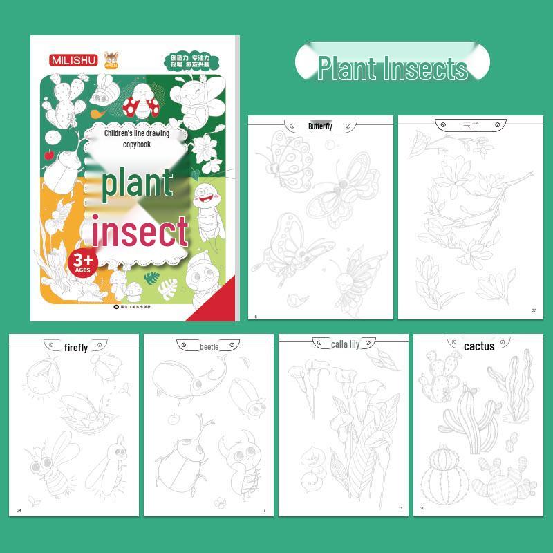 

Детская раскраска и книга для обведения, нарисованная вручную, для детского сада