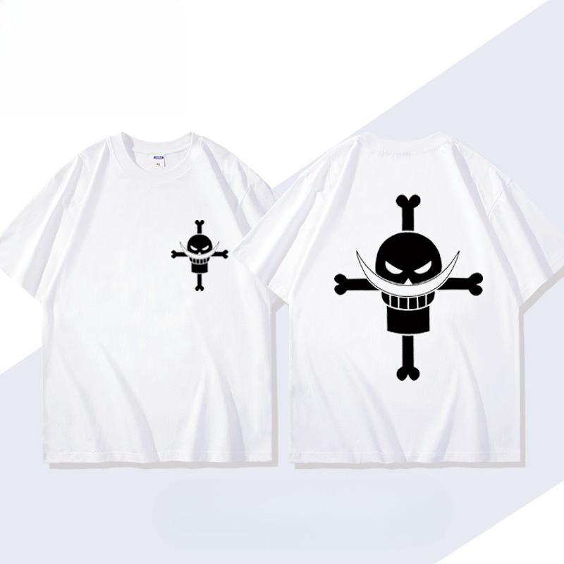 Whitebeard One Piece TShirt Men Summer Edward Newgate Jolly Roger Graphic Short Sleeve Streetwear Loose Fit Anime Fan Tee