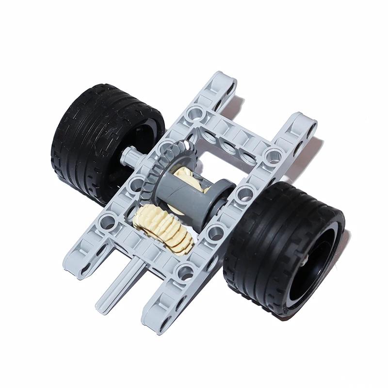 Non-Toxic Building Blocks Drive Car Front Back Suspension Steering System Differential Gears Self-Locking Bricks Moc Technical Parts