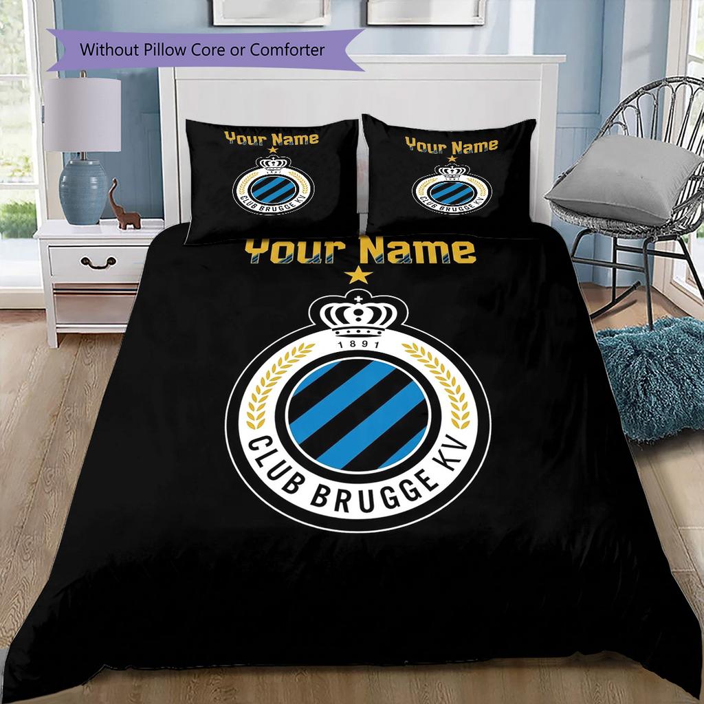 Club Brugge Kv Crest Custom Name Pattern Bedding Quilt Set Quilt Cover Pillowcase Home Birthday Gift(1 * duvet cover + 2 * pillowcase, without core)