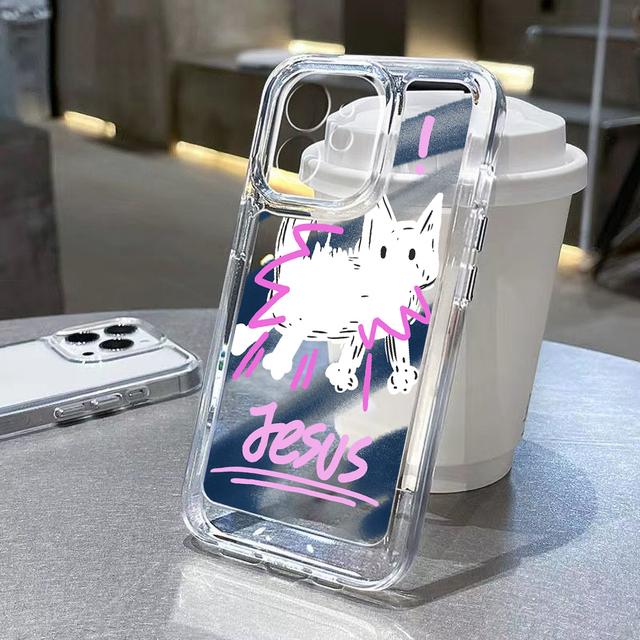 

Милый прозрачный чехол для телефона Rubbit для Iphone 12 13 11 14 Pro Max 7 8 Plus Xs Max X Xr Se 2020 2022 Мягкая задняя крышка с кристаллами и абстрактной принтом For iPhone 13Pro Max