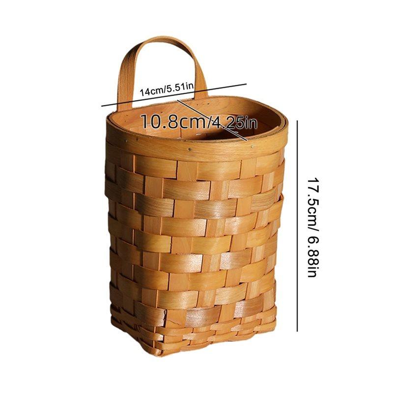 Hanging Basket, Wicker Wall Basket - Hand-Woven Rattan Storage Organizer For Kitchen, Bathroom & Home Decor B
