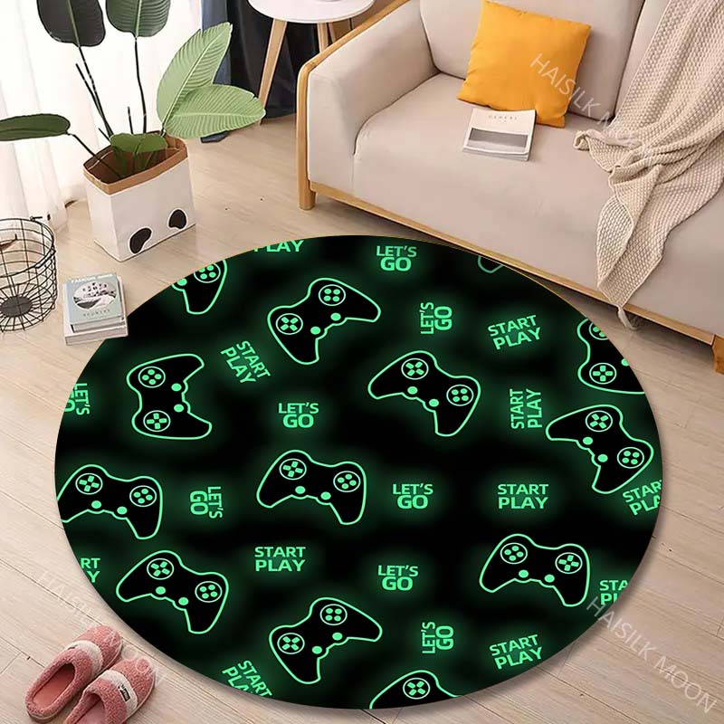 Multiple Sizes Game controller Print Round Rugs for Living Room Bedroom Floor Mats Kids Room Household Carpet Home Decor