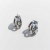 Real Gold-Plated Copper Crazy Sister Classic Three-Tube Earrings: Women's C-Shaped Hoop Silver Needle 300