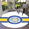 Leeds United Fußballclub Runder Teppich, Teppich für Wohnzimmer Schlafzimmer Sofa Spielzimmer Dekor, Rutschfeste Bodenmatte