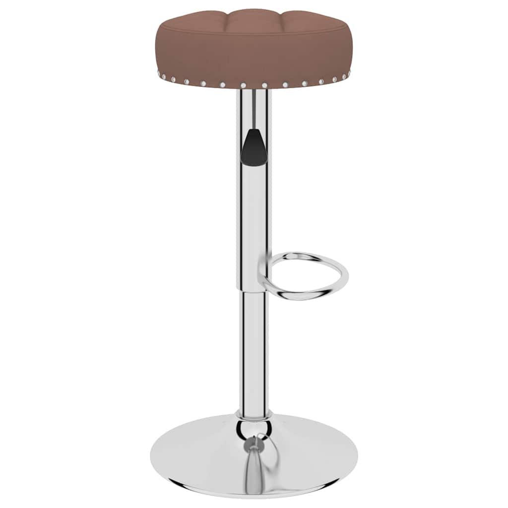 Bar Stool Set of 2 Brown Fabric