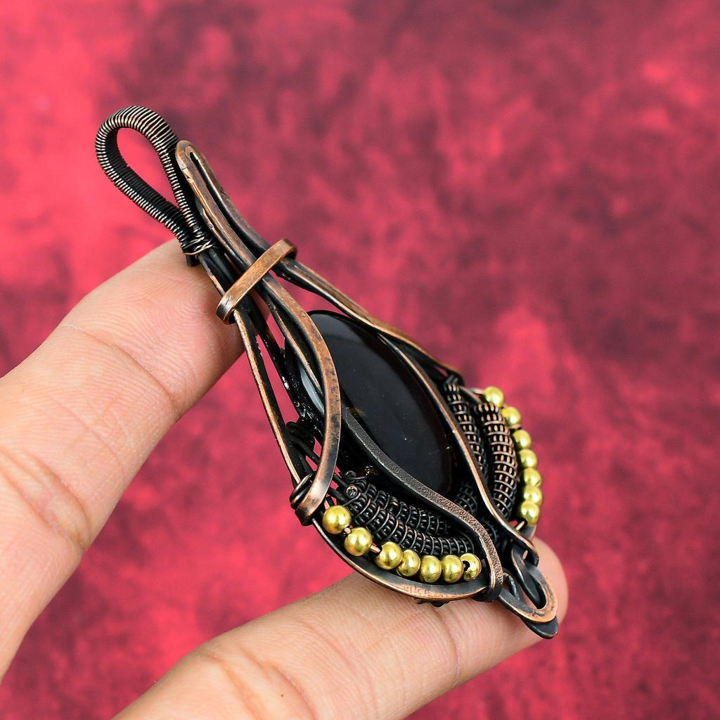 Pietersite Pendant Copper Wire Wrapped Pendant Handmade Pendant Copper Jewelry Original Gemstone Pendant Gifts For Mom Wire Wrapping Jewelry