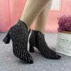 Fashion Fashion Women's Boots Luxury Rhinetstone Ankle Boots 2025New Pointed High-heeled Boots for Women Casual Chelsea Boot Botas Mujer