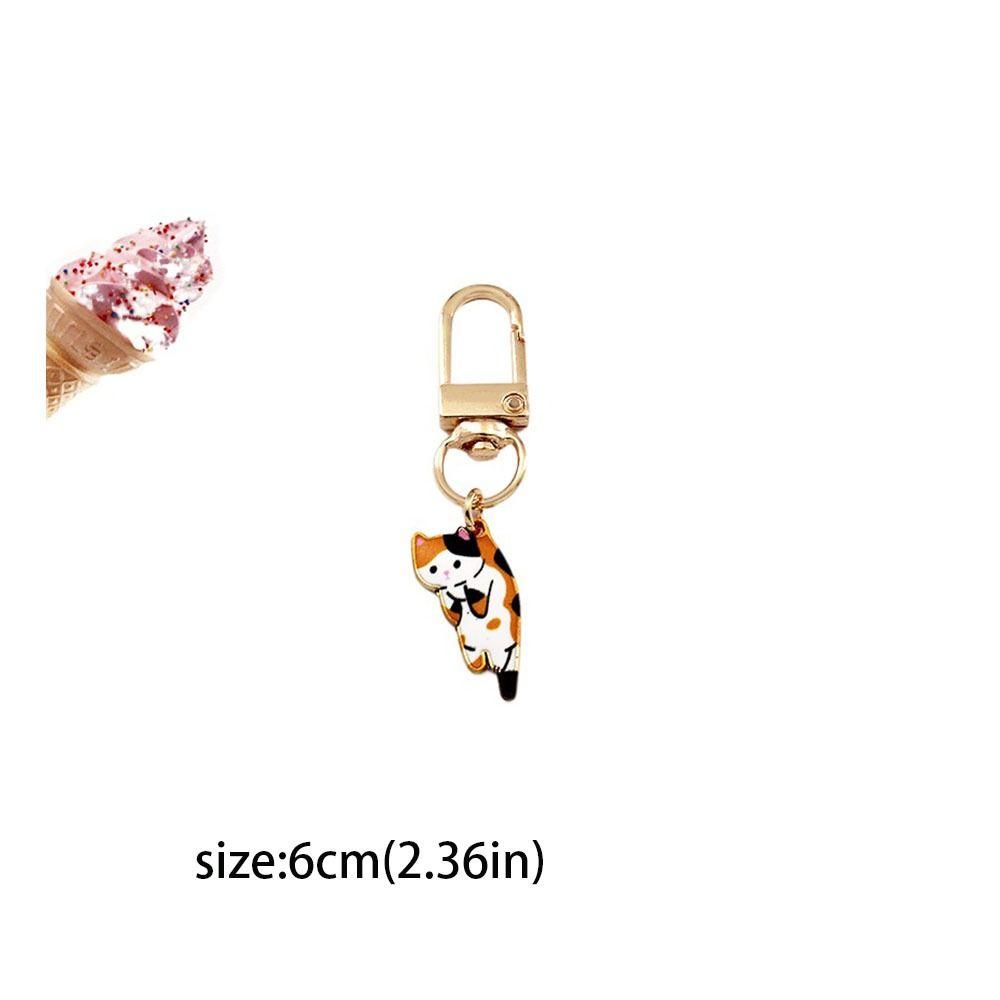 Korean Style Kitten Charm Zinc Zinc Alloy Keychains Animal  Little Fresh   Birthday Gift