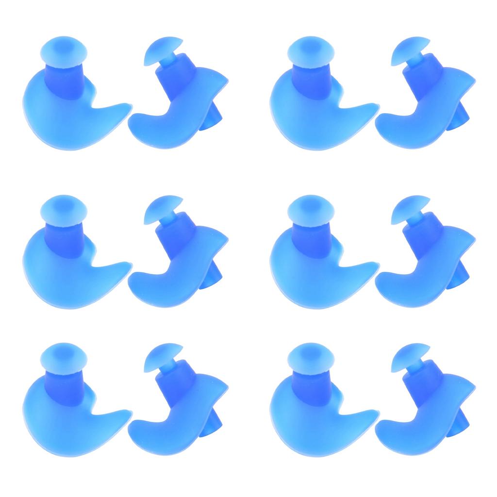 6 Pairs Silicone Swimming Diving Spiral Ear Plugs Professional Adult Dust Proof Earplugs(Blue )