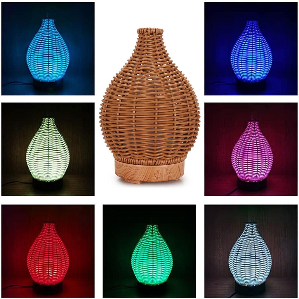 Difuzor de ulei ential Umidificatoare de ceață de aromă din ratan Difuzoare de aromoterapie Waterl Protecție de oprire automată pentru casă