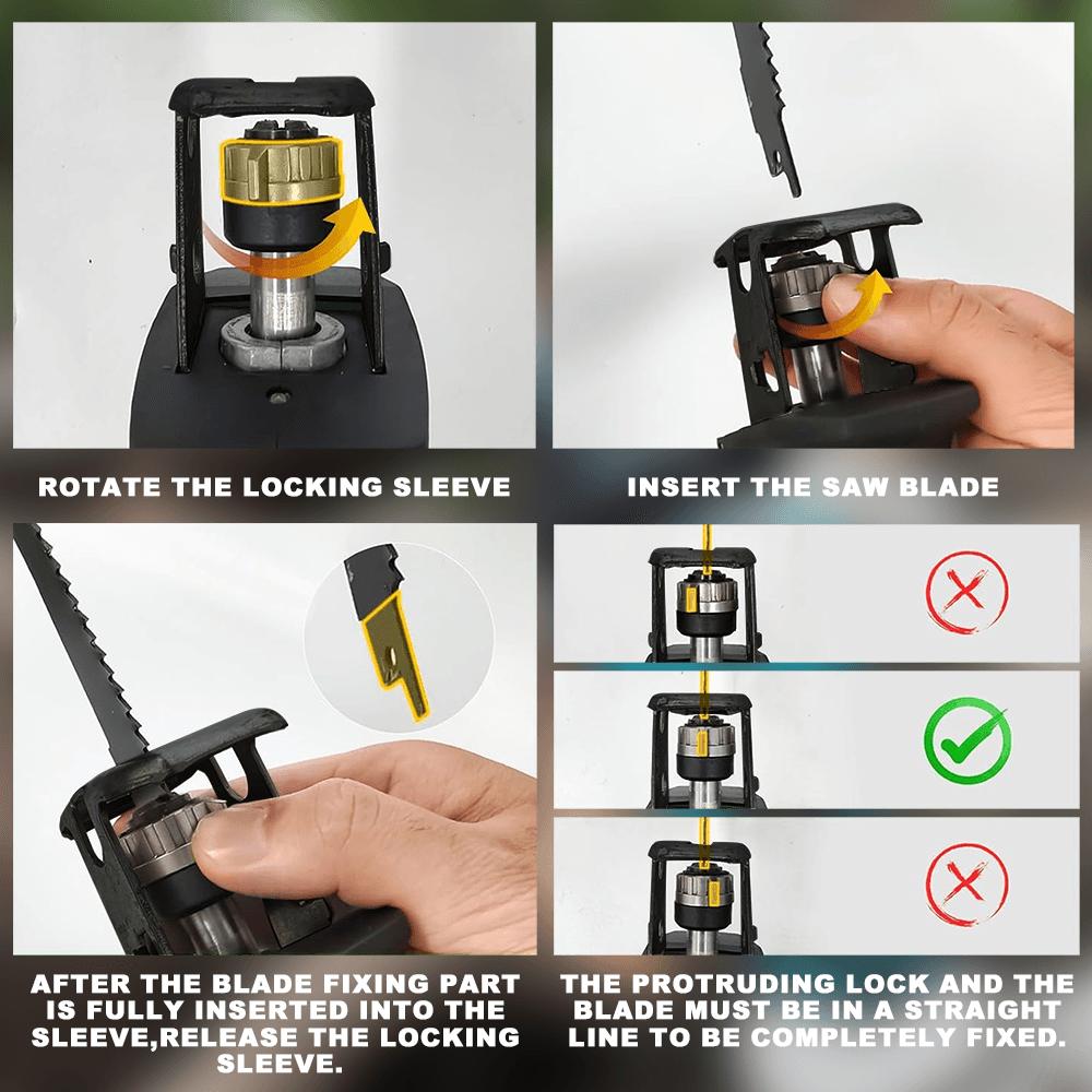 PATUOPRO Brushless Cordless Reciprocating Saw With 4pcs Saw Blades Cutting Wood Metal PVC Pipe Power Tool For Makita 18v Battery