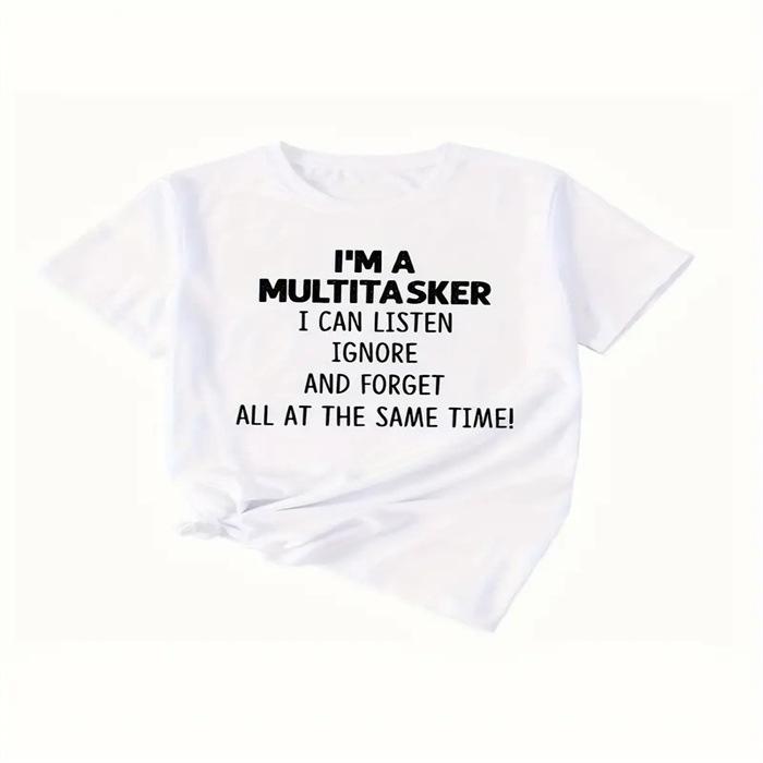 Letní top s kulatým výstřihem a potiskem Módní Ležérní Roztomilá dámská trička z čisté bavlny s krátkým rukávem