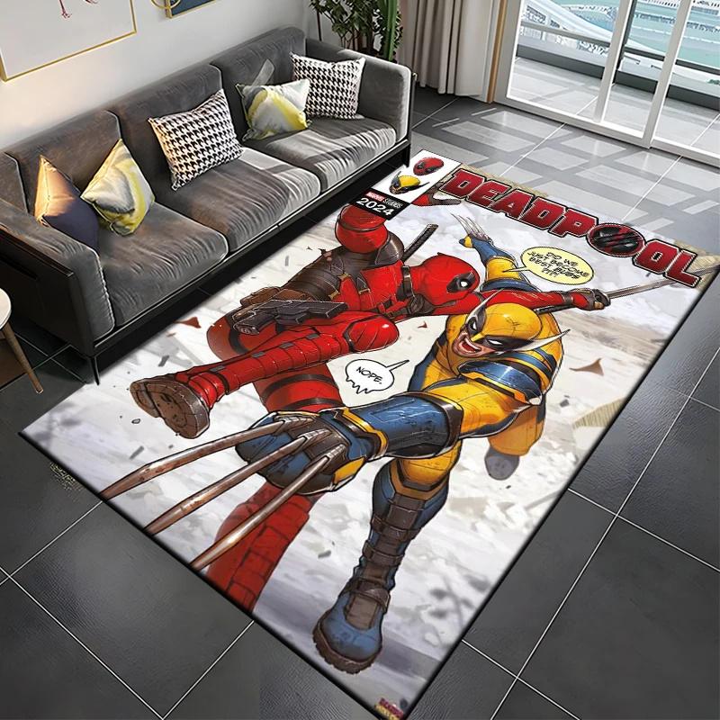 Marvel Spider Man Area Rug Cartoon Anime Deadpool 3D Carpet for Living Room Kitchen Bedroom Decor Floor Non Slip Mat Gift