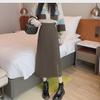 High Waist A-Line Women's Midi Skirt with Slit - 2024 Spring Korean Fashion