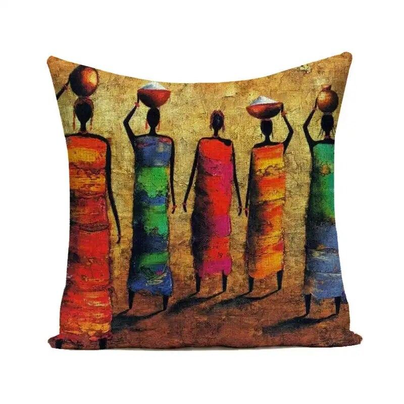 Чехол на подушку наволочка акварель африканская женщина домашний декор для гостиной спальни дома 40x40cm 647₽