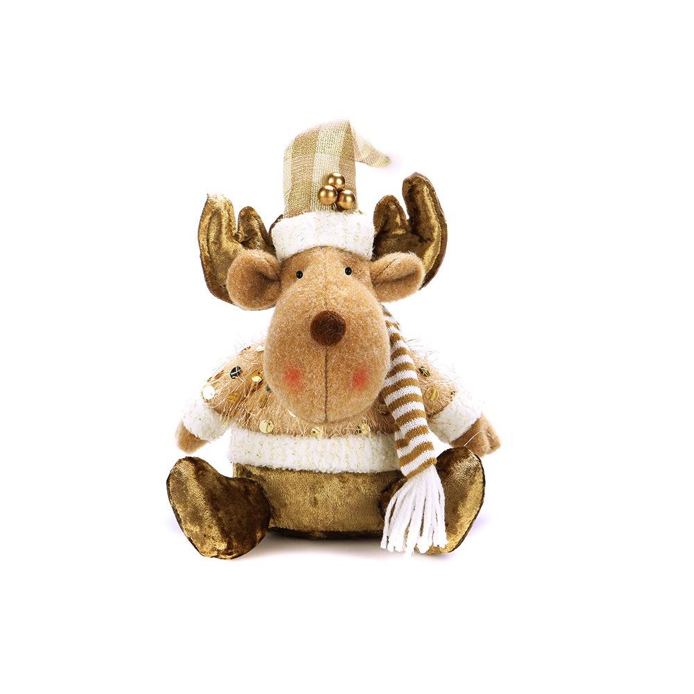 Tabletop Doll Santa Claus Doll Realistic Christmas Elk Plush Toy  Christmas Atmosphere