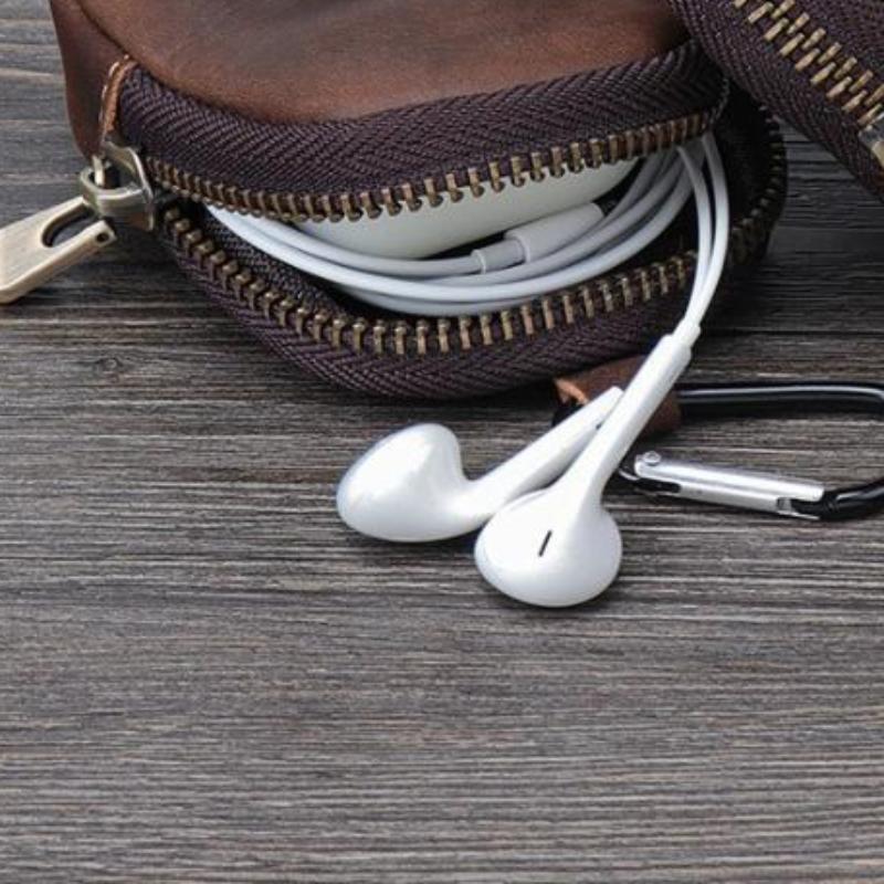 PU Leather Coin Purse Retro Small Zipper Pouch For Coins Earphones Accessories Bag Pendant