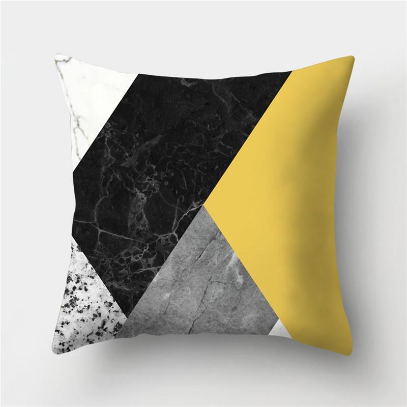 45x45 Polyester Kissenbezug Gelb Geometrisch Dekorativer Kissenbezug Wurfkissen Sofa Heimdeko