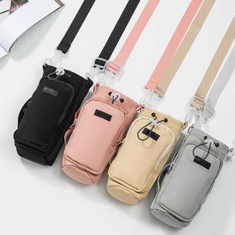 Nylon Cup Holders Portable Drink Holders Office Travel Cup Sleeve Nylon Water Bottle Sleeve Nylon Texture for Cup Bottle