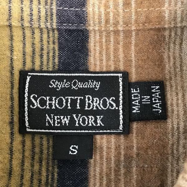 SCHOTT BROS NEW YORK by Ueno Shokai Made In Japan Long Sleeve Western Shirt Men’s Size S Border Brown(USED)