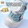 4Pcs/Set Outdoor Mesh Button Dog Shoes Summer Breathable Reflective Anti-slip Dogs Footcovers Soft Sole Comfortable Dog Footwear