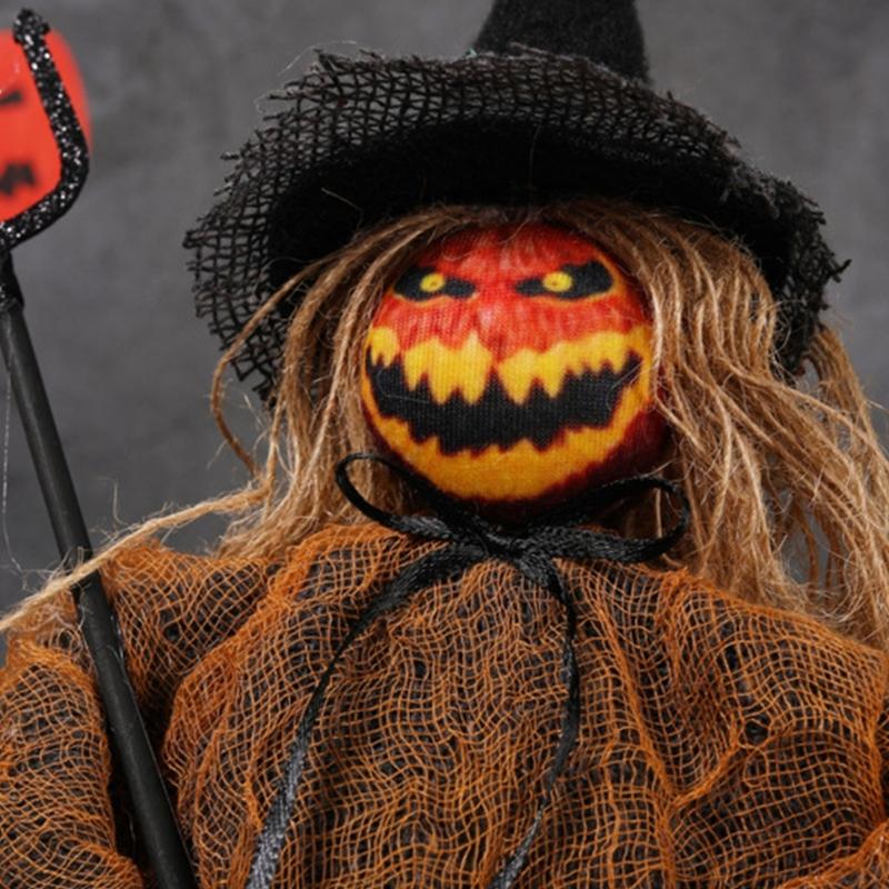 Eerie Halloween Festival Decoration Unique Halloween Tree Toppers with Specter Pumpkin Figurine for Holiday Decors