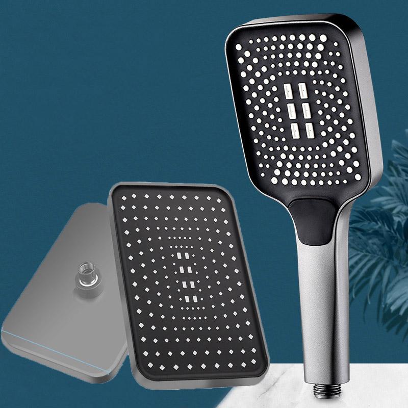 14 Inch Big Panel Large Flow Supercharge Ceiling Mounted Shower Head Set 3 Modes High Pressure Rainfall Shower Faucet Accessorie