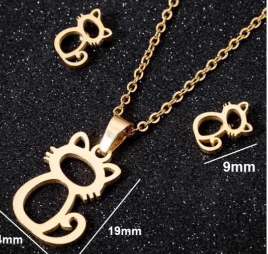 Sweet Red Cherry Jewelry Set Shiny Gold Chain Necklace Dangle Stud Earrings Zircon Women Trendy Fashion Gift