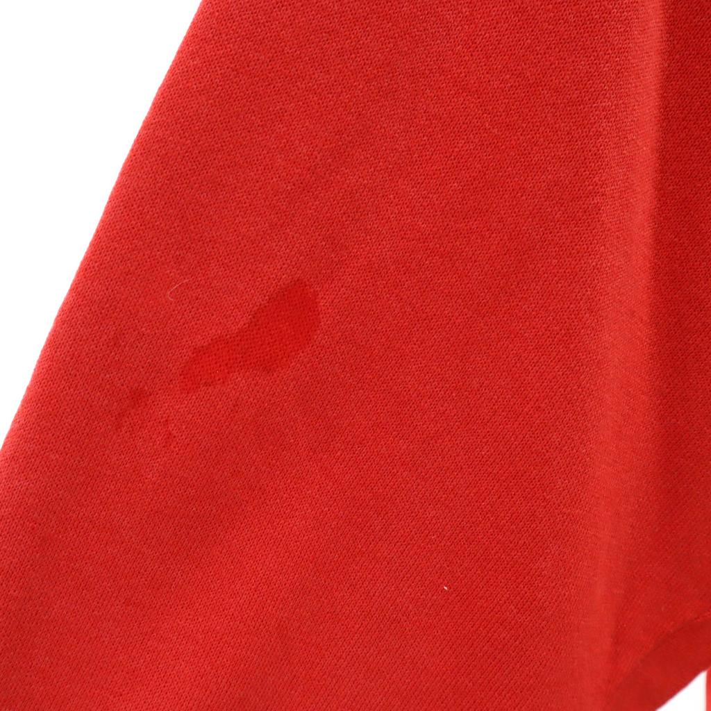80s 90s Old Long sleeve sweat Red Sweatshirt with fleece lining Men's Used
