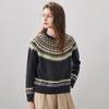 Kommon Boca Women's Fair Isle Thick Wool Sweater