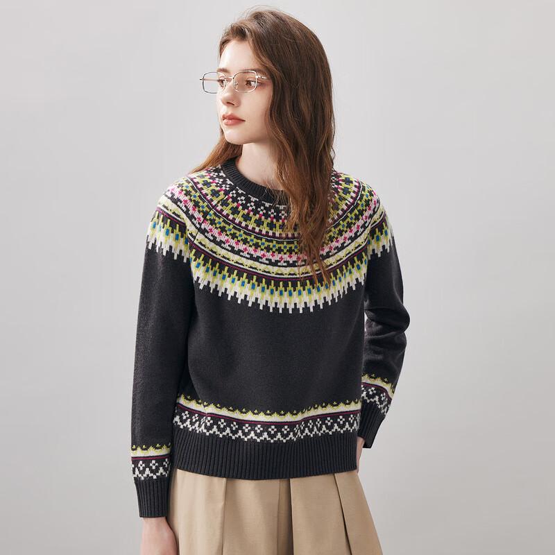 Kommon Boca Women's Fair Isle Thick Wool Sweater