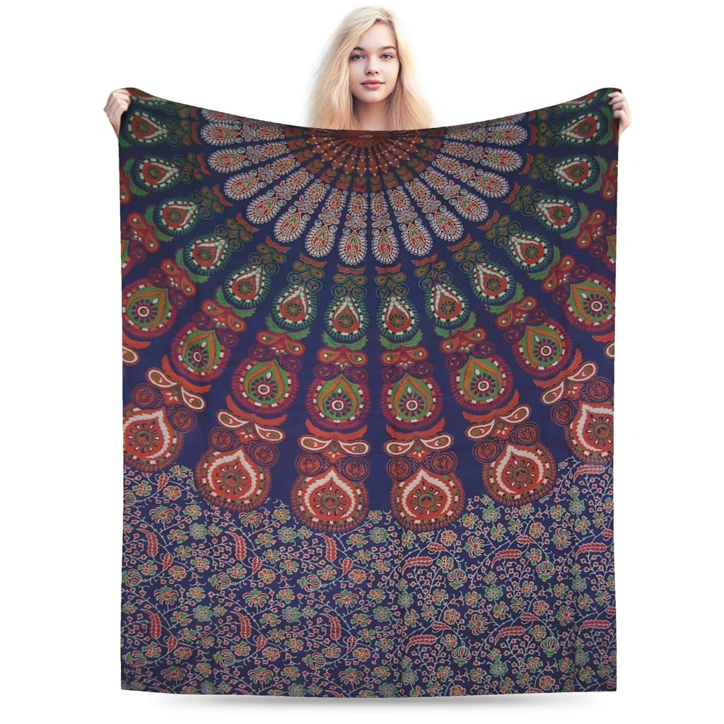 Warm Soft Blankets Girls Boys Airplane Travel Retro Bohemian Woven Pattern   Blanket  For Couch Chair Fashion Sofa Bed Cover