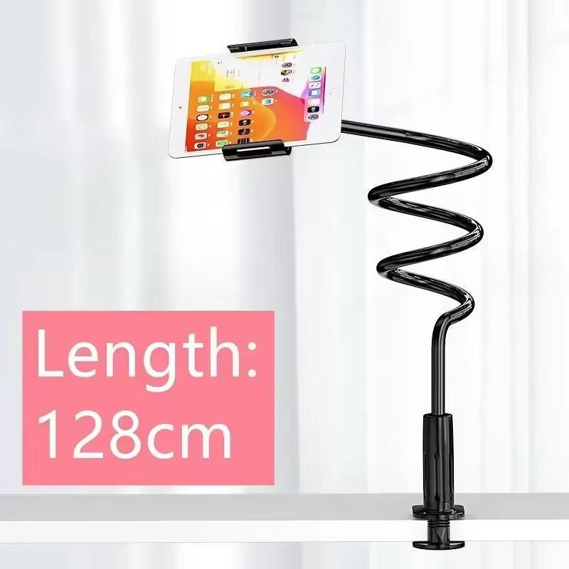 128cm Držák na telefon Stojan na tablet Líný držák Opěrka hlavy Postel 360 Flexibilní Dlouhá ramena Svorka Držák pro iPhone Samsung a 3,5~6,7" zařízení