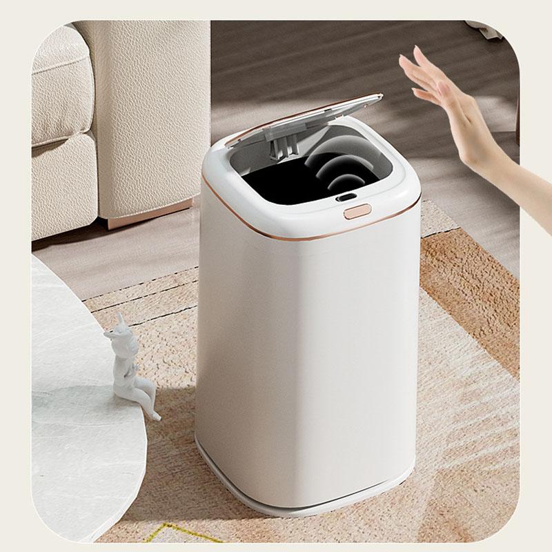 40L Smart Sensor Trash Can Large Capacity Induction Trash Bin Electric Touchless Wastebasket For Kitchen Bathroom with Lid