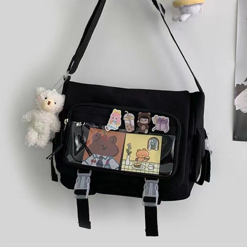 Large Capacity Crossbody Bag Student Attend Class Shoulder Bag Solid Color Versatile Messenger Bag Casual Daily Woman Tote Bag Adjustable Strap