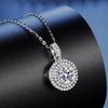 S925 Sterling Silver Classic Moissanite Pendant Necklace - Fashionable Jewelry Gift for Girlfriends