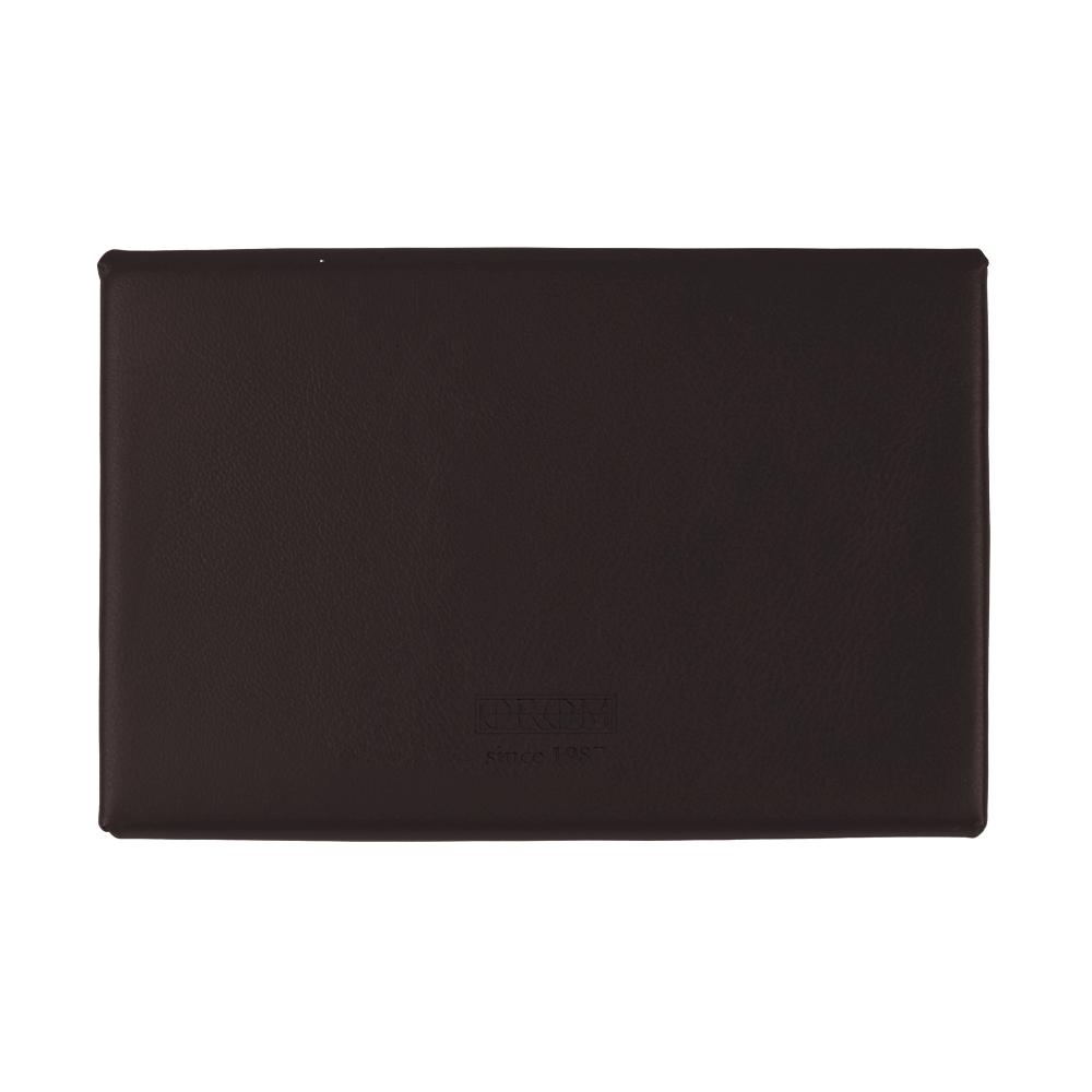 Orom Cowhide Card Holder Magnetic Wide Deep Brown