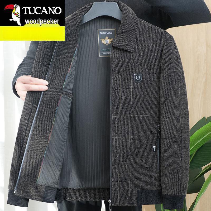 Woodpecker 2025 Men's Spring/Autumn Casual Business Jacket for Middle-Aged and Elderly Fathers