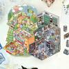 Cartoon Landscape Sticker Chainsaw Madness Laboratory Miniature World 3D Three-dimensional Hut Decompression DIY Scene Manual