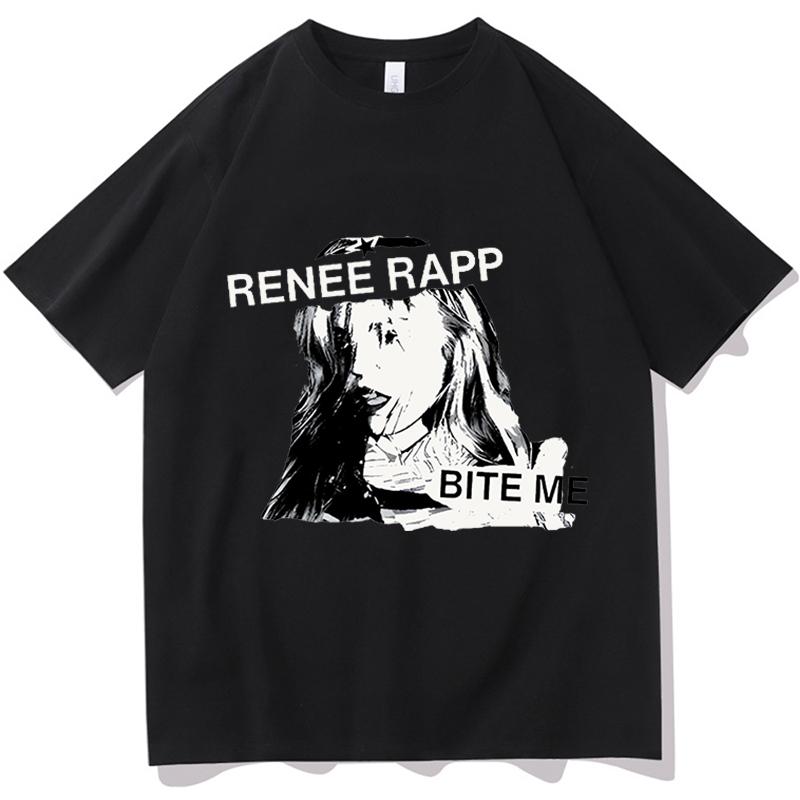 

Reneé Rapp BITE ME TShirts Clothing Unisex Print Shirts Vintage Rock Band Tees Short Sleeve Fashion Crew Neck Summer Streetwe... S разноцветный