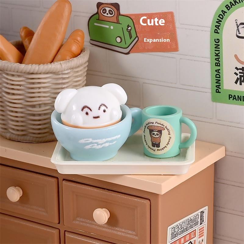 10 Pcs Dollhouse Miniatures Puppy Snow Top Coffee Mug Model Micro Landscape Ornaments Pretend Play Toys DIY Accessories Material
