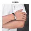 Stainless Steel Geometric Couple Bracelet With Engraved Tube Design Polished Finish 19/21/23cm Adjustable Men Women
