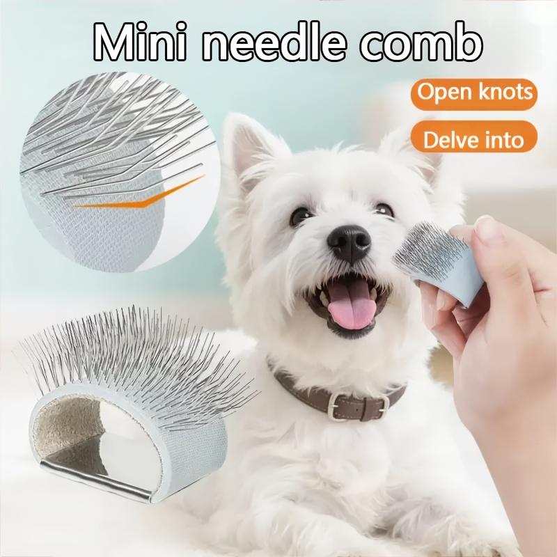 Mini 3-in-1 Haustierbürste, Ausbürstwerkzeug, Massagebürste & Gesichtsreinigungskamm | Feinzahnkamm Geeignet für Katzen, Hunde